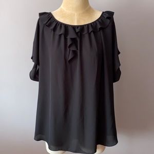 Banana Republic XL black shirt sleeved blouse